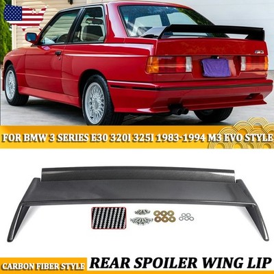 M3 EVO Style Rear Trunk Boot Spoiler + Gurney Flap For BMW 3 Series E30 1983-94