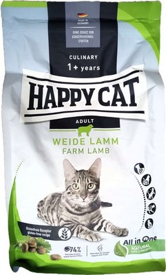 (  8,99 kg) Happy Cat Adult Culinary mit Weide Lamm Katzenfutter trocken 4 kg