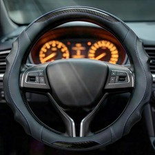 Trrocc Leather Car Steering Wheel Cover 14.5-15Inch Anti-Slip Steering Wheel