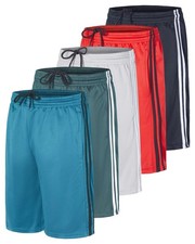 5 Pack: Boys' Athletic Basketball Sports Shorts Pockets - Quick Dry Youth Tee...