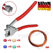Plombenzange Bleiplombenzange Stahl 30m Plombendrähte, 100 Plomben Set für Blei