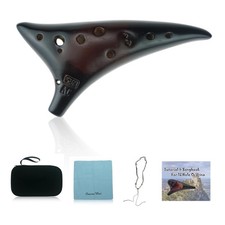 "Dragon Rythem" 12 Hole Alto Smoked Straw Fire Ceramic Ocarina,Tenor Ocarina,...