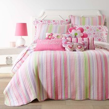 Trapunta Levtex Home Ragazze Bambini Cotone Merrill Set 3 Pezzi Rosa Completa/Regina