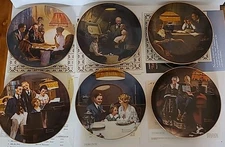 Vintage Norman Rockwell "Light Campaign Series" Set of 6 Collector Plates