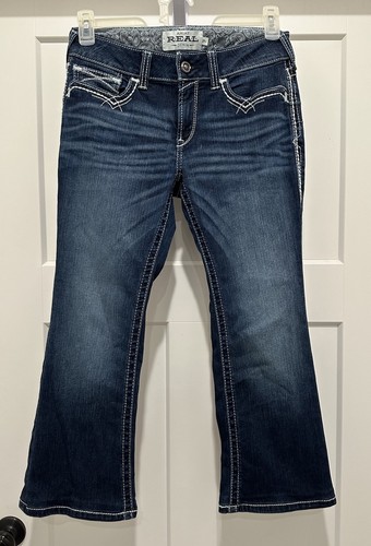 Jean bleu bootcut bleu marine taille basse Ariat Real Denim femme taille 29x26 (court)