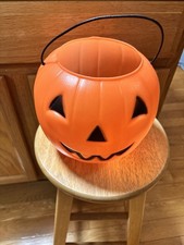 General Foam Plastics Blow Mold Pumpkin Bucket Halloween Pail MADE IN USA