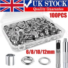 100set Eyelet Punch Die Tool Set Leather Craft Banner Kit Eyelets Grommet Washer