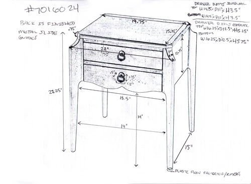 Transitional Cherry Veneer Side Table with Drawers - Picture 2 of 3