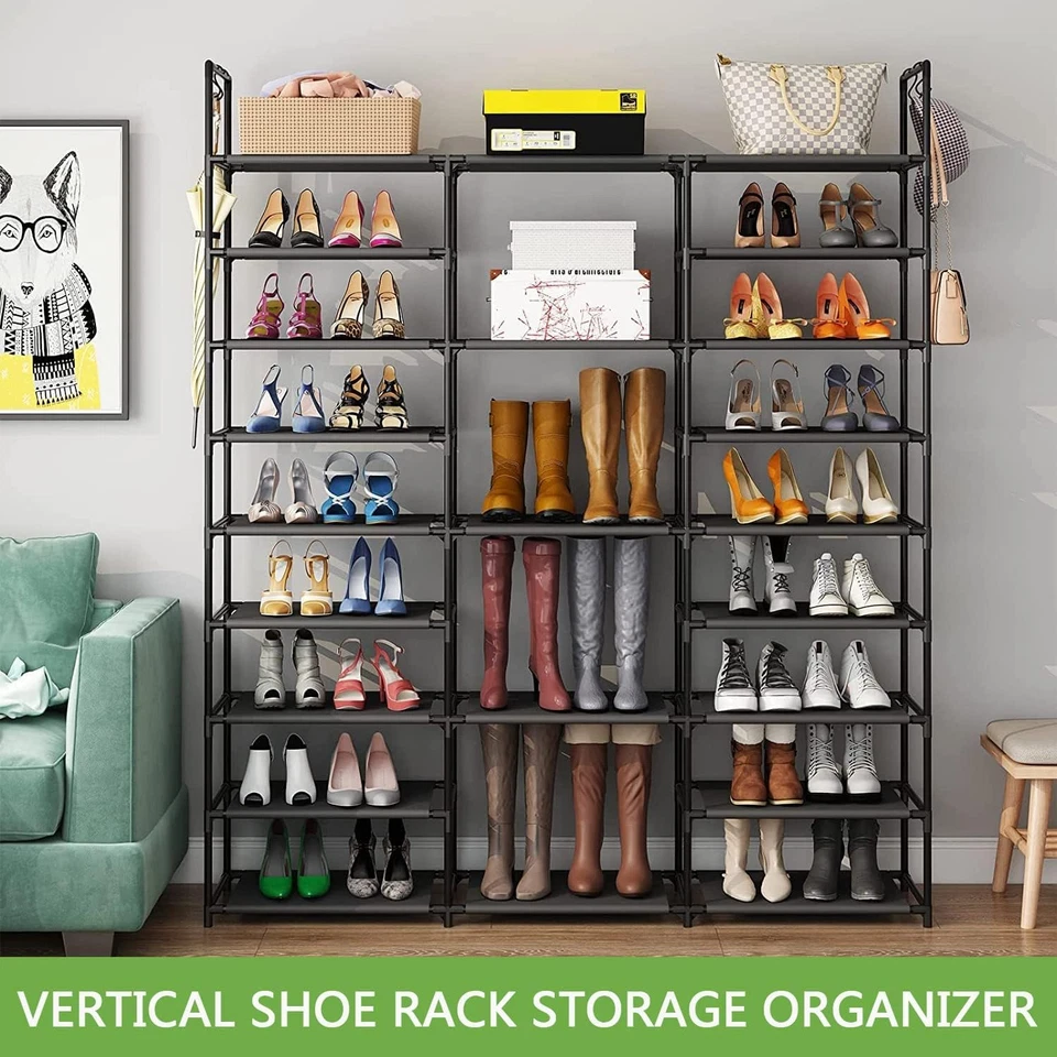 Scarpiera in Metallo, Sottile Scarpiera Con 23 Ripiani, Può Contenere 50-55 Paia - Immagine 3 di 4