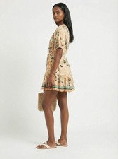 NEW Ulla Johnson  Floral Print Hot Spring mini Multicolor  dress  in yellow med