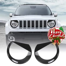 Front Light Bezels Headlight Lamp Trim Cover For Jeep Renegade 15-18 Accessories