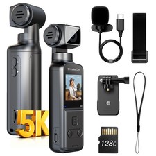 Body Camera 5K/15FPS 4K/60FPS 270 Rotating Lens - Vlogging, Clear Audio