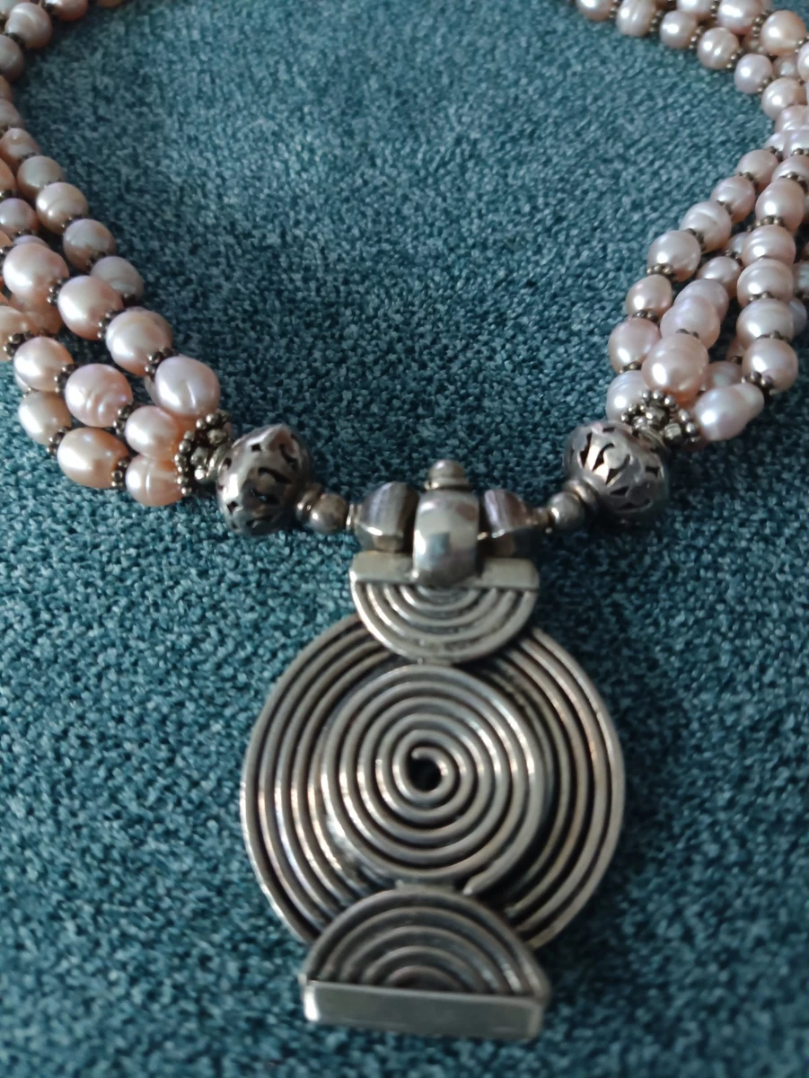 Beau collier de perles vintage de 22 pouces de long