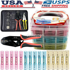 200-1000PC Heat Shrink Terminals Marine Wire Butt Connectors Crimper Pliers Set
