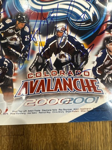 Colorado Avalanche 2000-01 squadra firmata foto 8x10 12 auto Sakic Roy Forsberg - Foto 13 di 20