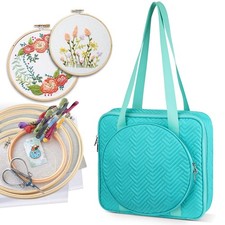 Embroidery Bag, Cross Stitch Storage, Square Quilted Tote Organizer with Mult...
