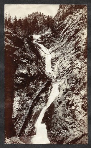 Vintage Old 1890s Photos Broadmoor 7 SEVEN FALLS by Gerlach Colorado Springs CO - Picture 2 of 3