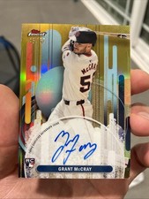 2025 Topps Finest Grant McCray On Card Rookie Auto GOLD Refractor /50 Giants