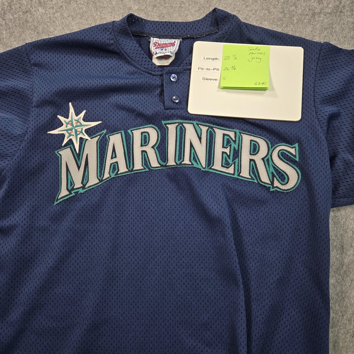 Vintage Seattle Mariners Jersey Mens Large Blue MLB Baseball
