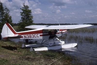 Kodachrome Slide N383CC Piper PA18 Super Cub Floatplane Lake Parker 2003 (C8)