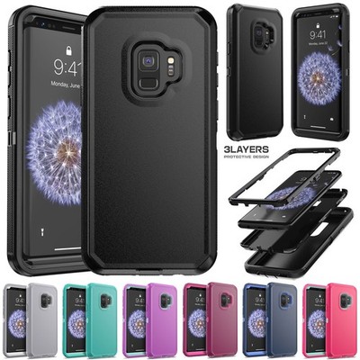 For Samsung Galaxy S9 Plus S9+ S9 Rubber Case Heavy Duty Phone Shockproof Cover