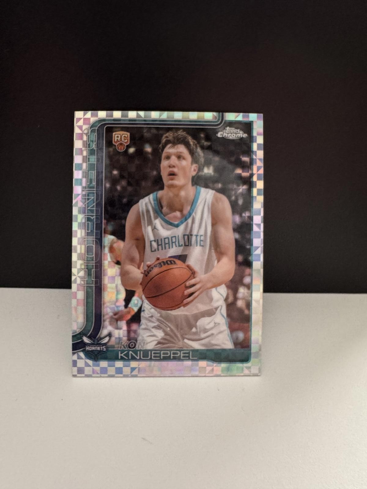 2025 Topps Chrome Basketball Kon Knueppel Silver Xfractor Refractor Rookie 254