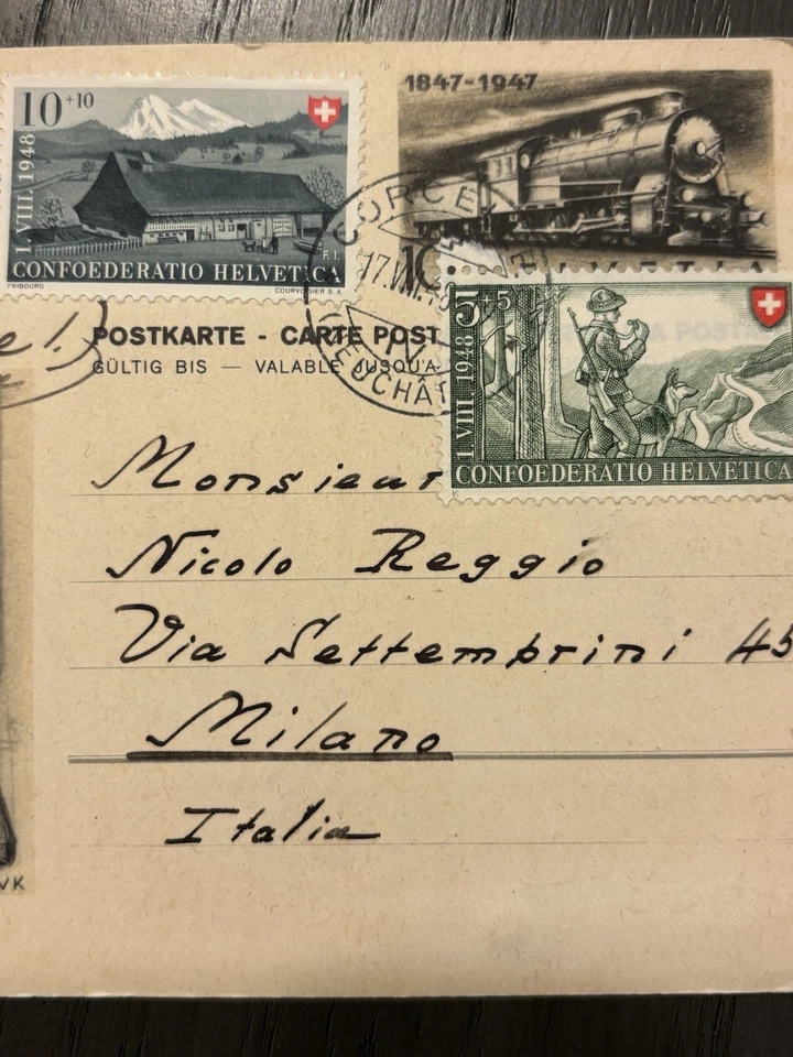 Swiss Postal History Postcard 100th Anniversary Commemorative Railroad Train - Image 3 of 4
