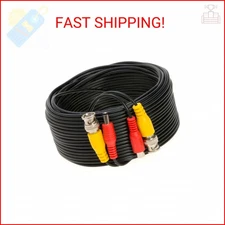 Cables Direct Online 50FT Black Premade BNC Video Power Cable Extension Wire for