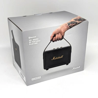Marshall Kilburn II Portable Bluetooth Speaker, Black and Brass