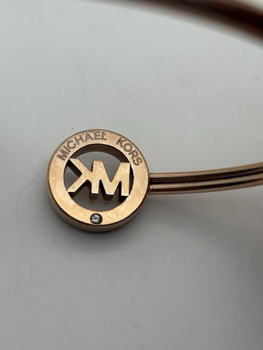 MICHAEL KORS ROSE GOLD OVERLAY BANGLE CUFF CRYSTAL ACCENT BRACELET - Picture 2 of 4