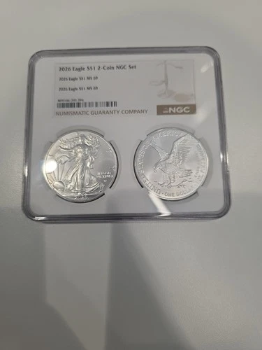 2 1oz Silver 2026 American Silver Eagle NGC MS 69 2 Coin Special Set