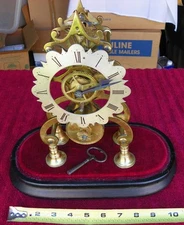 Antique English 8 Day Gothic Style Single Fusee Table Skeleton Clock NO DOME