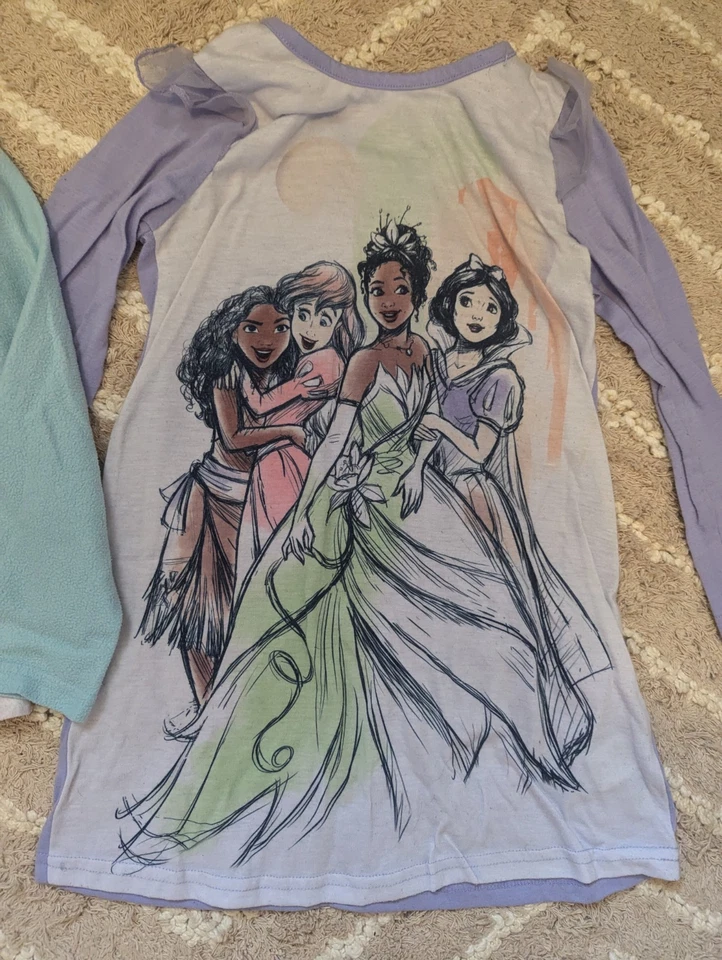 Usado en Excelente Condición Frozen Disney Princesa Niñas Talla 6 Pijama Camisón Paquete - 2 Pares Foto 3 de 4