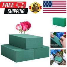 Pack of 3 Floral Foam Blocks Each 5.5"L x 3.1"W x 1.7"H Green Wet  Dry Flowe...