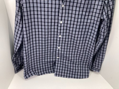 Cutter Buck Button Down Pocket Shirt Mens XXL Blue White Check Long Sleeve - Picture 3 of 11