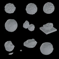 10x 3D STL Asteroid Models – Realistic Space Rock Designs for 3D Printing