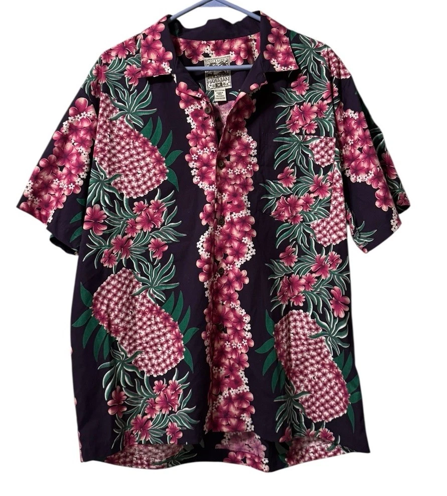 Steve & Barry Classic Hawaiian Cotton Floral Shirt Size Medium Tropical Vacation