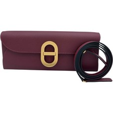 Hermes Maillon To Go Bag Shoulder Wallet Rouge H Gold Hardware Epsom Leather 99