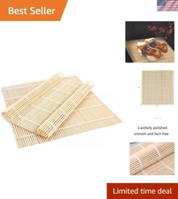 Lightweight Bamboo Sushi Rolling Mats - Reusable 2 Pack for Your Sushi Making