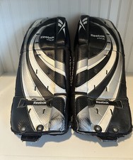 Junior Reebok YTH 3K Goalie podkładki na nogi 22" Czarny/Srebrny/Biały