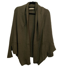 New In Womans Open Front Cardigan Sweater Kimono Sleeve Green Size Medium