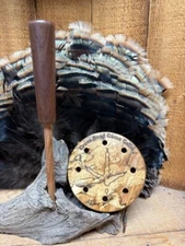 Sweet Caller Spalted Hard Maple Glass lasered Red Slate Friction Turkey Call #S2