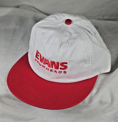 Evans Drumheads White Red Hat Cap Snapback Bongiorno Brand New York
