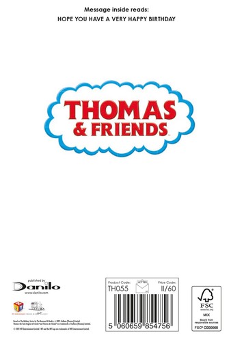 4th Birthday Card Thomas The Tank Engine Age 4 Greeting Card Includes Envelope - Picture 4 of 7