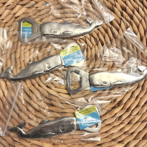 Basic Spirit Handmand By The Sea Whale Bottle Opener Pewter & Stainless Steel - Picture 2 of 3