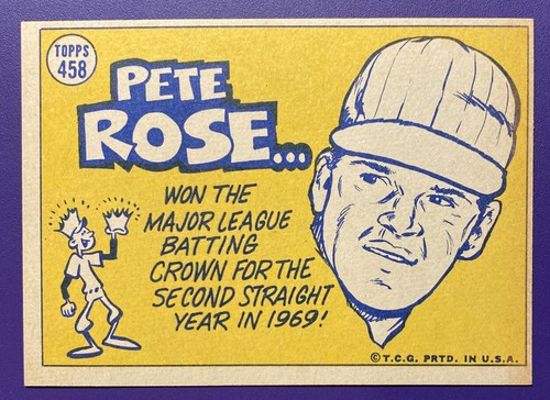 Pete Rose - The Sporting News 1970 #458 Topps Baseball Card - Mint !!! - Picture 2 of 2