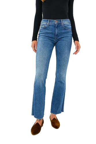 MOTHER Weekender Fray Groovy Kind Of Love Mid Rise Flare Stretch Jeans 25 BNWT - Picture 4 of 24