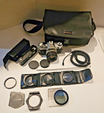 Canon AE 1 SLR 35mm Film Camera, Lens and Accessorie Lot WORKS 