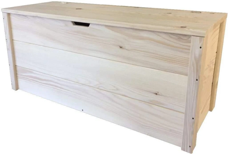 Cassapanca Contenitore Baule in legno Naturale Anche su Misura (LxPxH) - Immagine 2 di 4