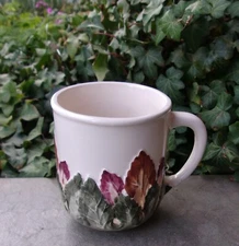 Vtg Sanor Ceramica Embossed Leaf Design Mug – Portugal EUC